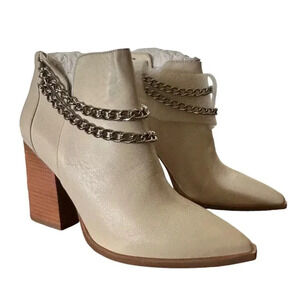 NEW Vince Camuto Gallzy Baby Kid Leather Pointed Toe Double Chain Ankle Size 9